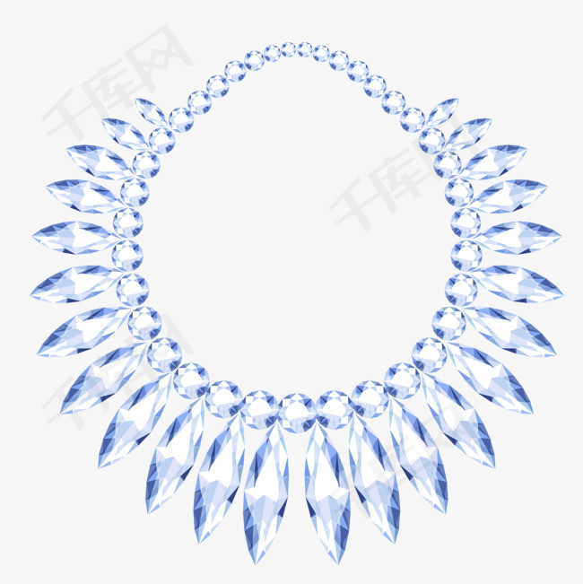 卡通项链矢量图下载水晶项链首饰卡通项链卡通插图创意卡通