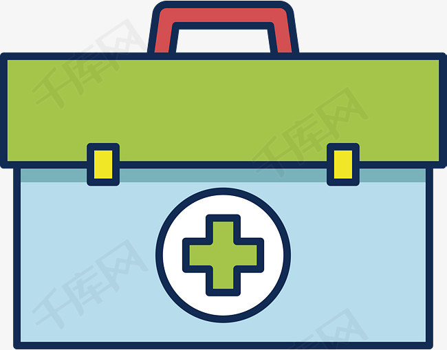 彩色医药箱设计图标卡通装饰矢量图标扁平化医药箱设计图简约