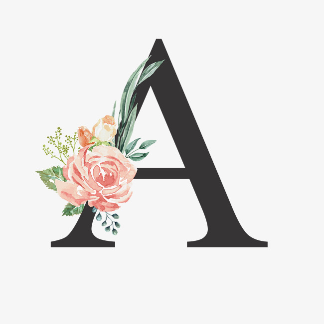创意婚礼季字母a浪漫花朵