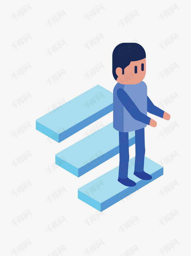 立体人物下楼梯