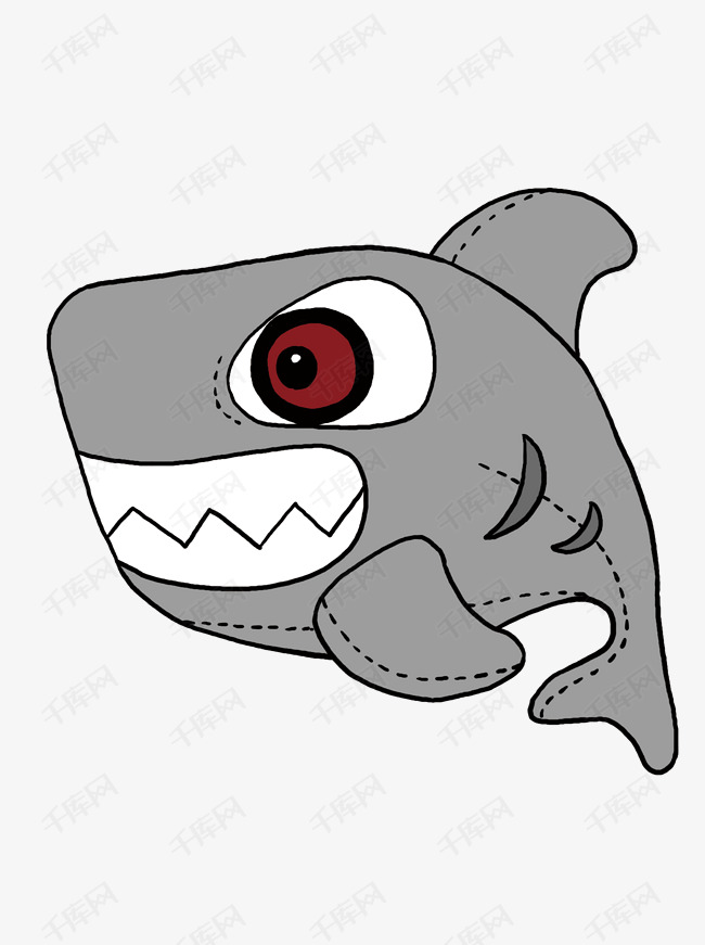 可爱大眼睛灰色鲨鱼儿童玩具