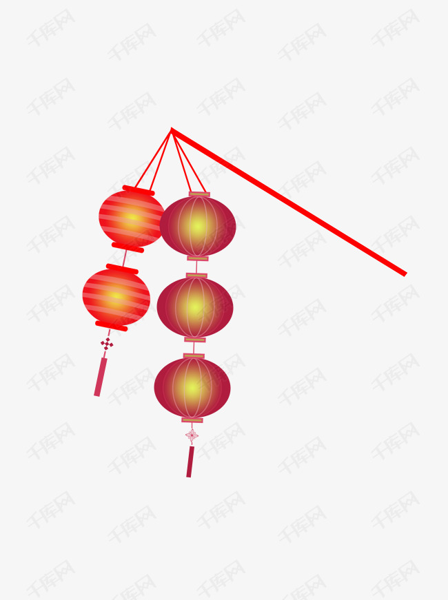 中秋节卡通手提花灯灯笼元素