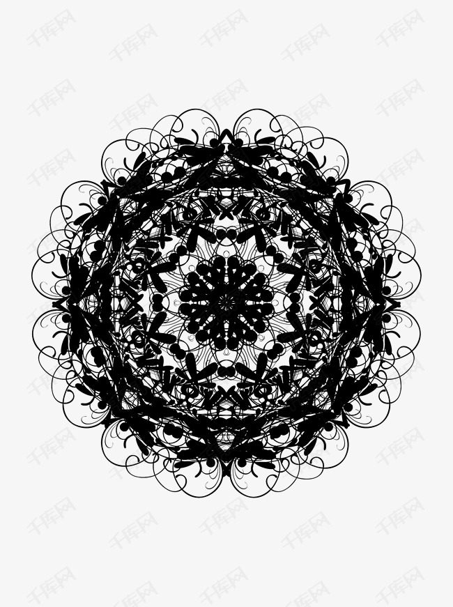 复古底纹花纹灰白装饰元素设计