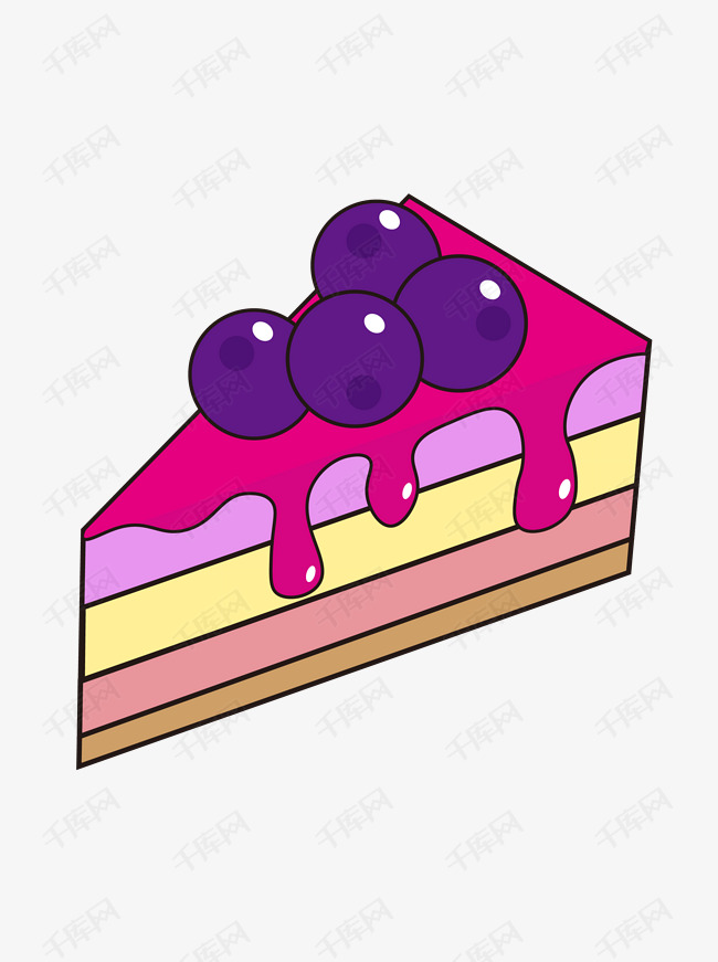 卡通风格蛋糕食物元素