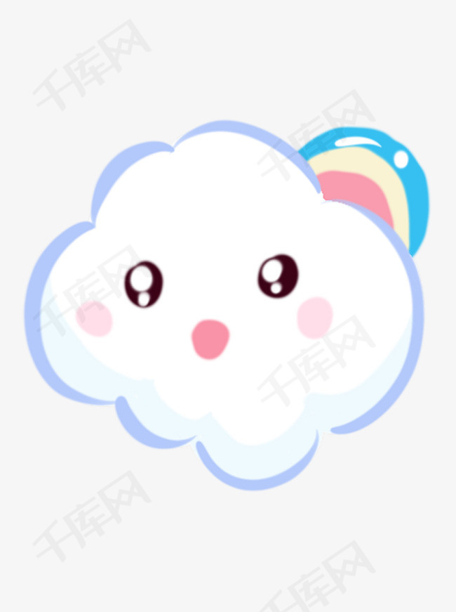 卡通白云手绘可爱卡通云朵