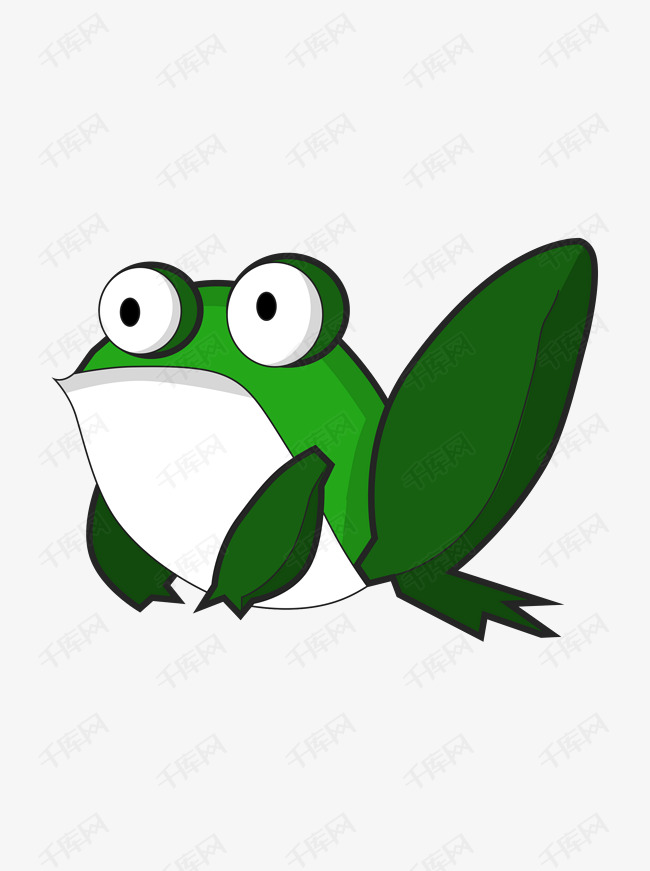 半侧身的一只青蛙可商用元素素材图片免费下载_高清psd_千库网(图片
