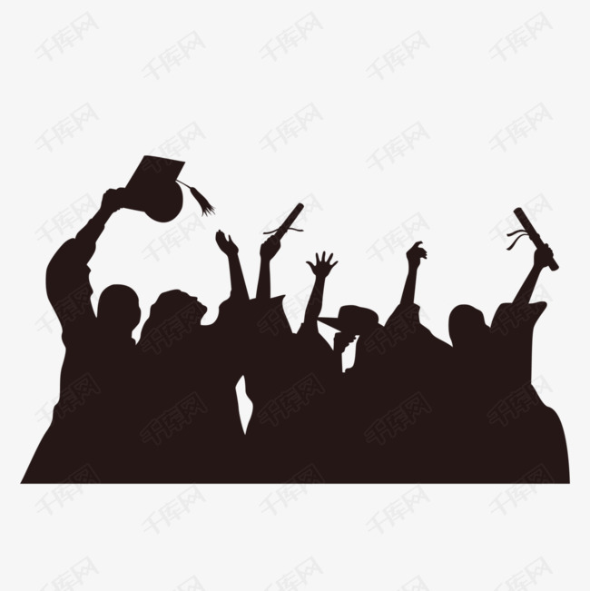 矢量研究生照片剪影元素