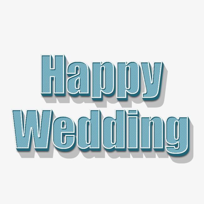 happy wedding立体字