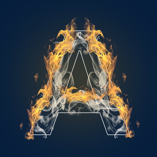 炫酷火焰烟雾光效字母a