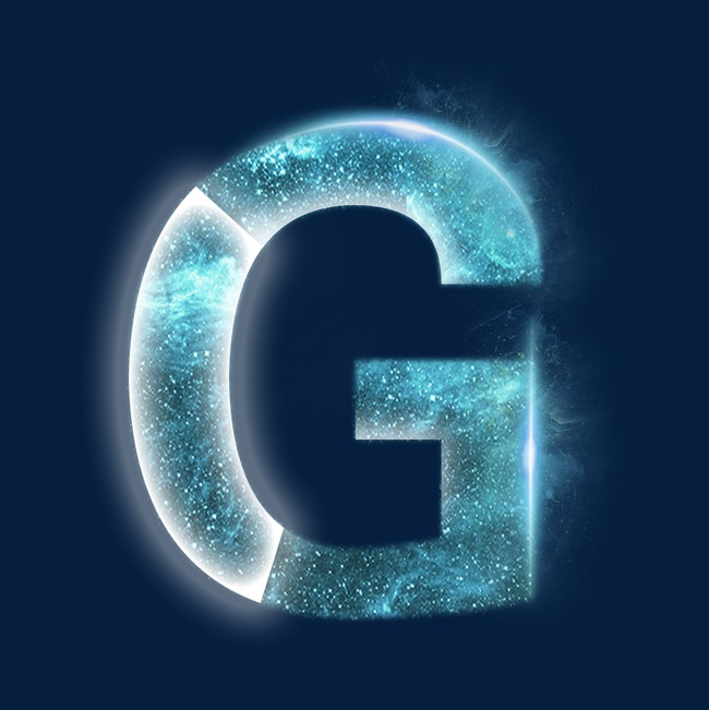 炫酷星空光效分割字母g_艺术字设计_千库网