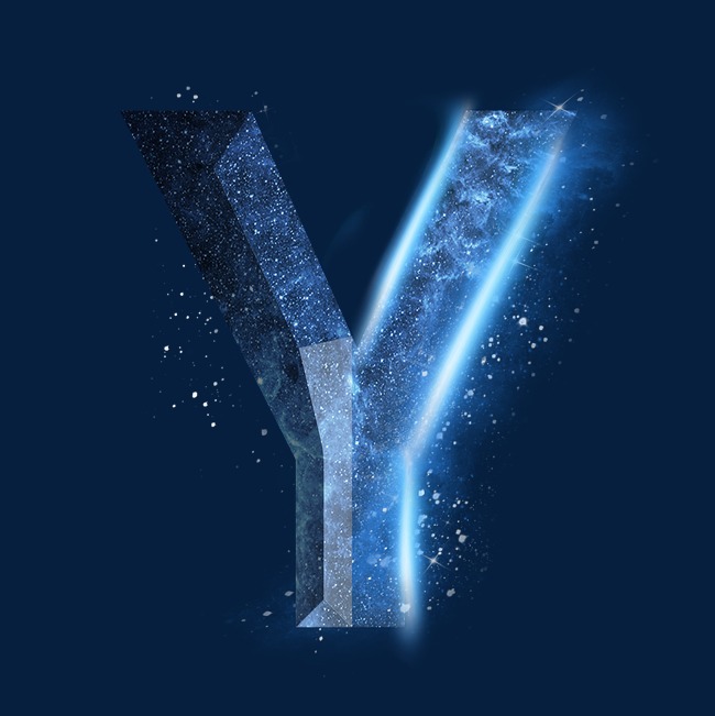 炫酷蓝色星空星辰字母y