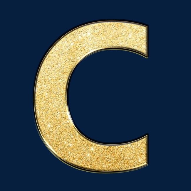 创意黑金金沙psd字母c_艺术字设计_千库网
