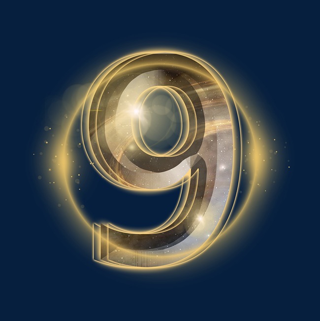 炫酷金色星空倒计时数字9