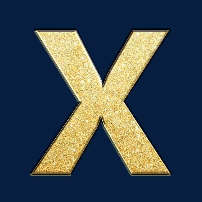 创意黑金金沙psd字母x_艺术字设计_千库网