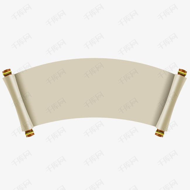 白色的卷轴手绘插画