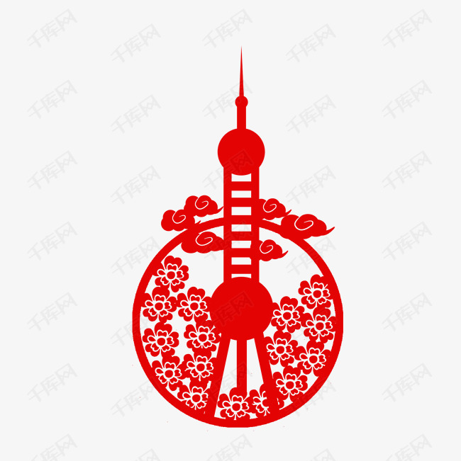 插画的素材免抠                                上海东方明珠电视塔