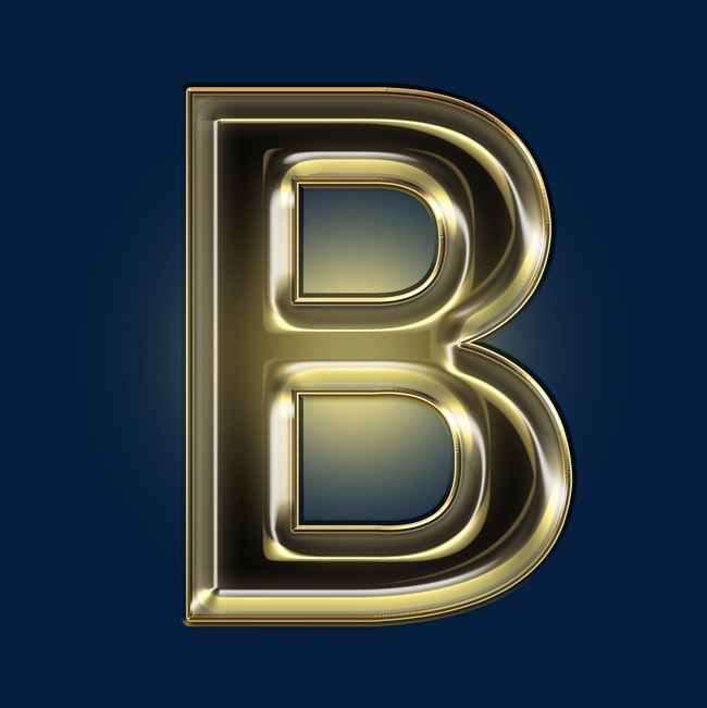 金色黑金光效psd字母b_艺术字设计_千库网