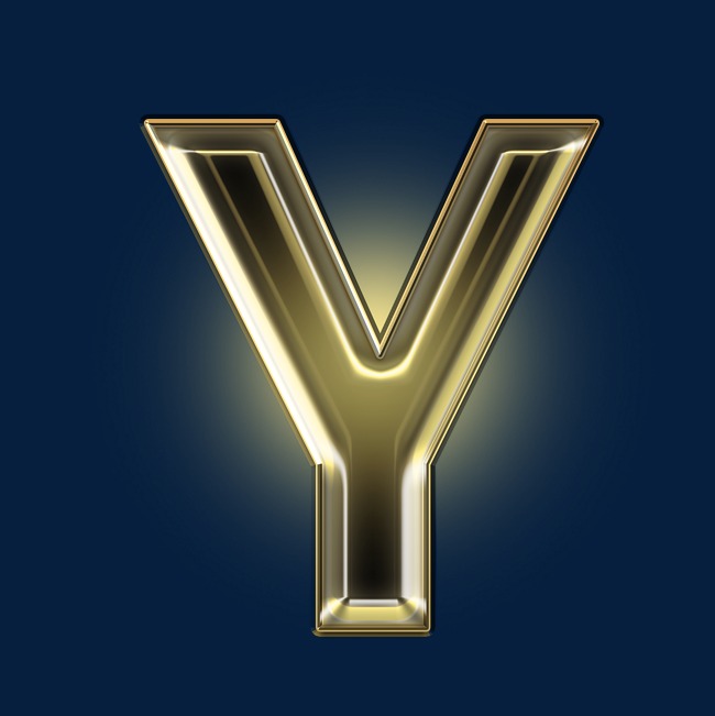 金色黑金光效psd字母y_艺术字设计_千库网