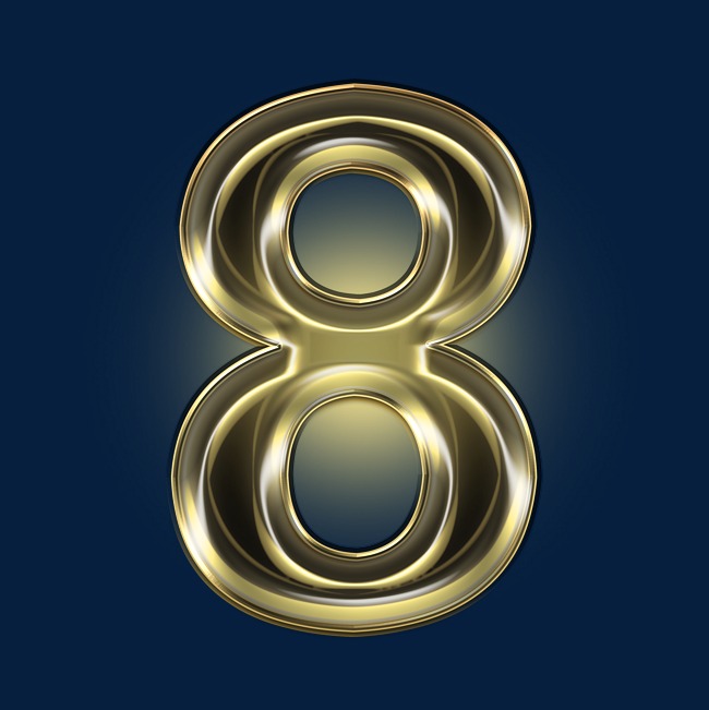 金色黑金光效psd数字8