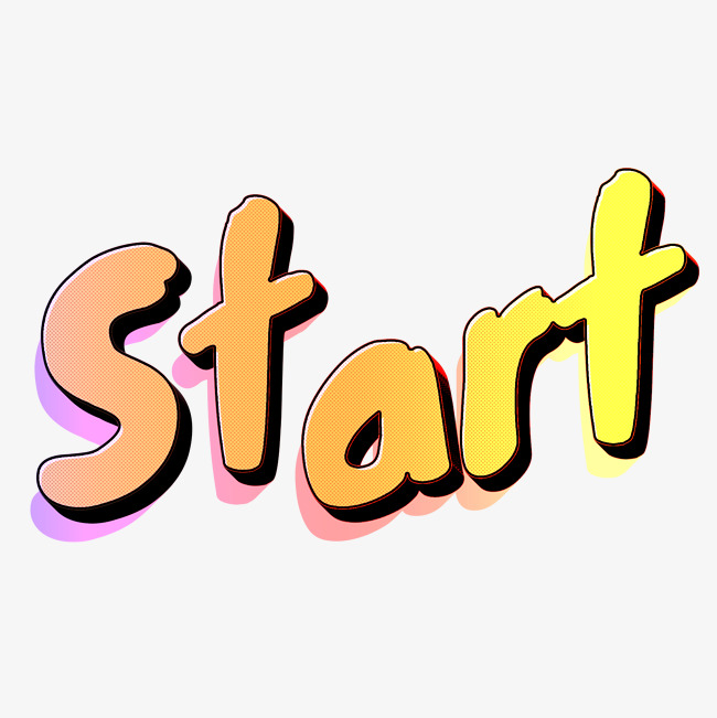 start漫画风暖色字体_艺术字设计_千库网
