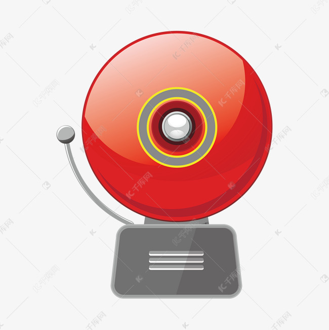 手绘消防电铃插画