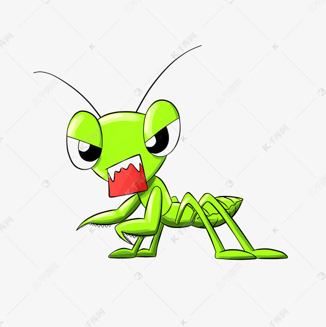 卡通螳螂手绘插图psd源文件