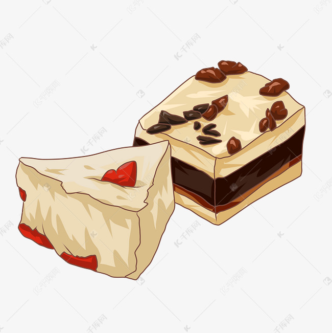 手绘枣糕食物插画