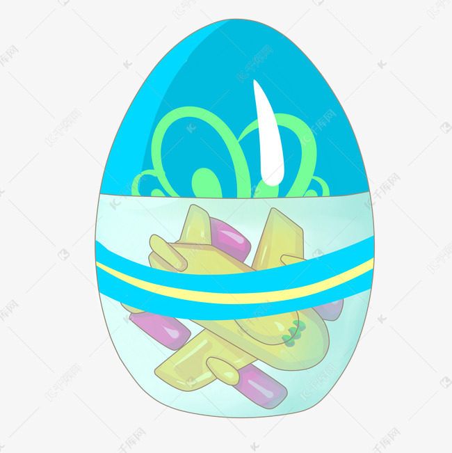 手绘飞机扭蛋插画