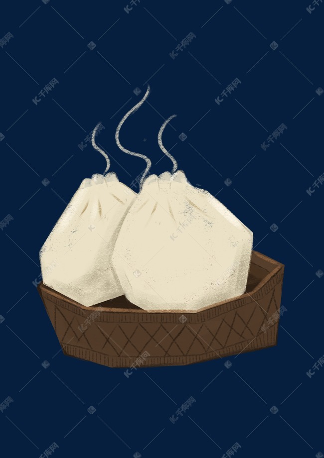 冬季冒气的食物包子
