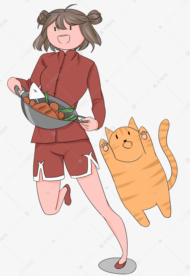 養生美食美女人物插畫