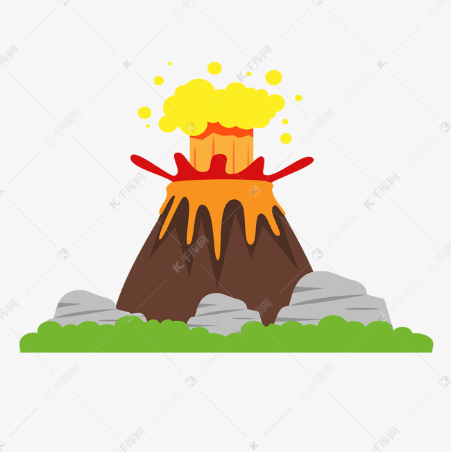 火山矢量插画png免抠