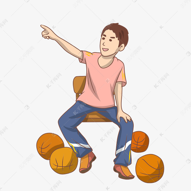 手绘教师节体育老师人物插画