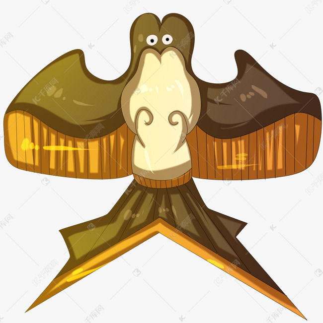 黑色的老鹰风筝插画