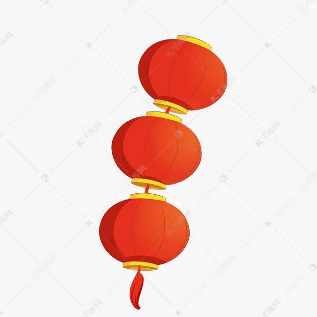 新年挂饰连串灯笼插画