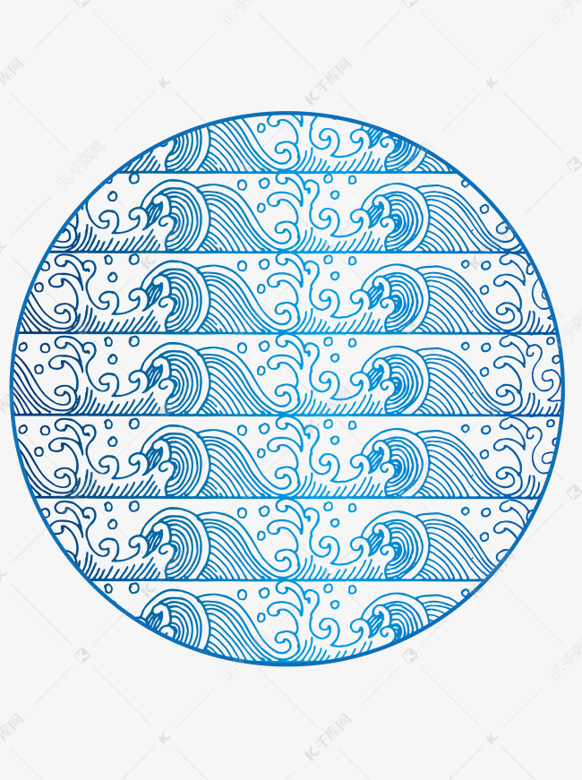 古典浪花浪纹底纹ai矢量素材
