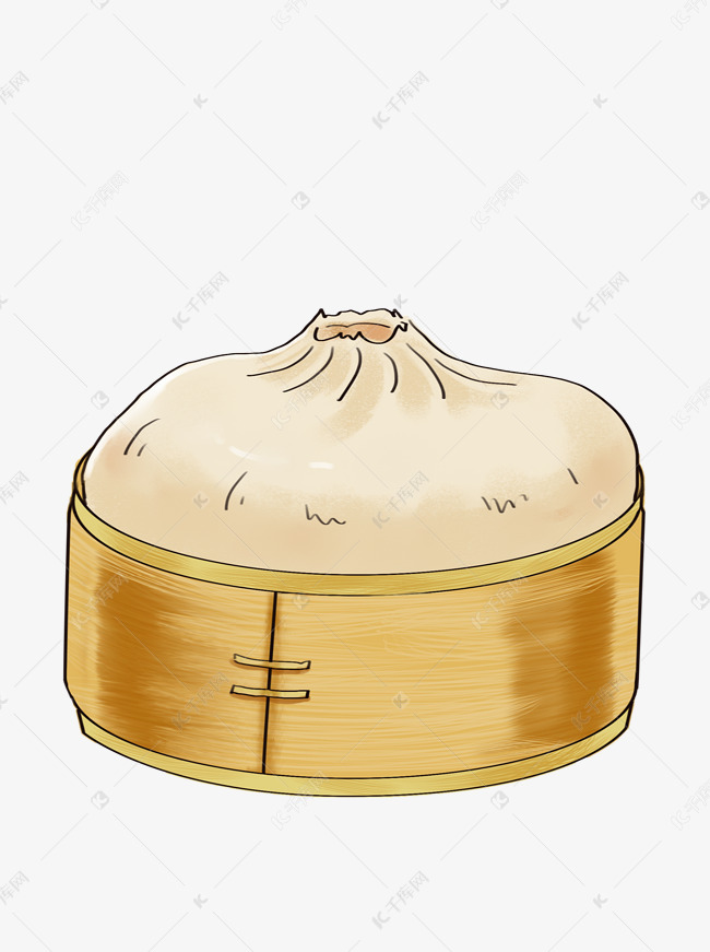 手绘美味灌汤包插画