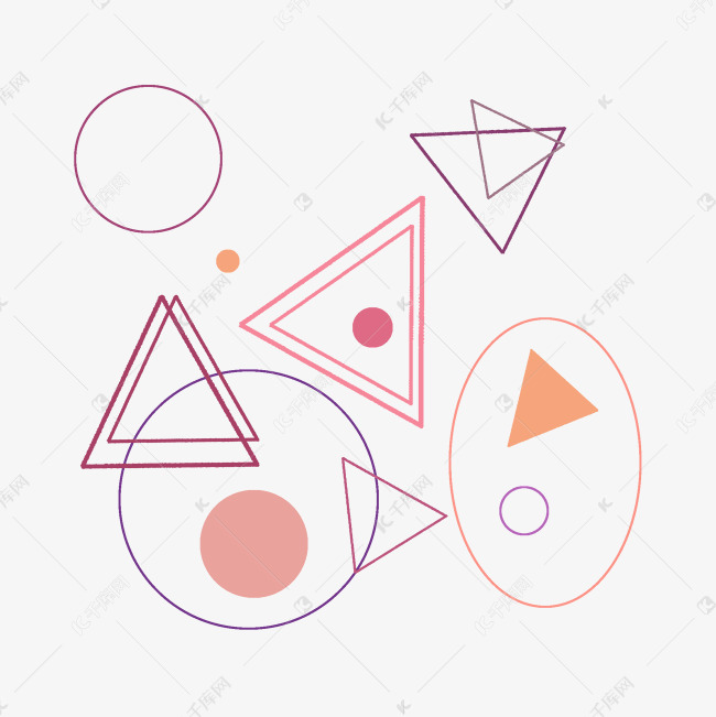 三角形圆形几何插画