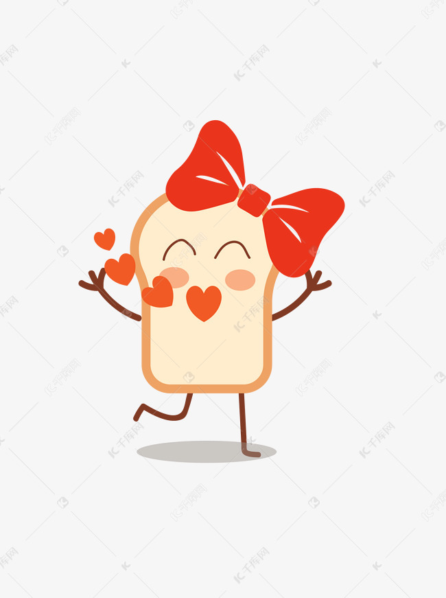 手绘创意面包卡通人矢量图