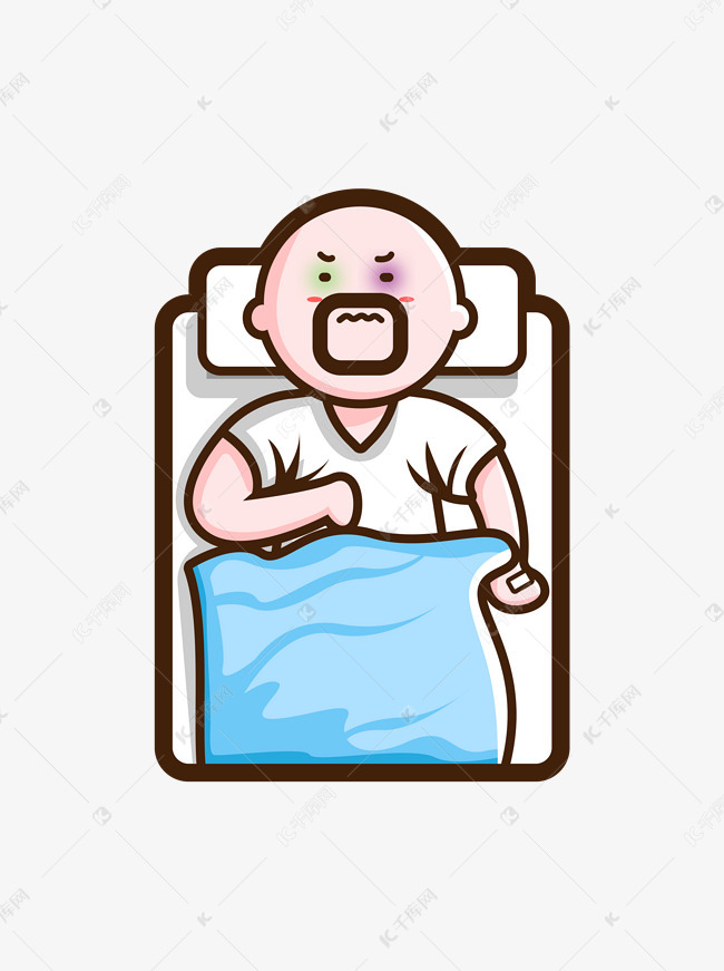矢量卡通医疗病人生病素材