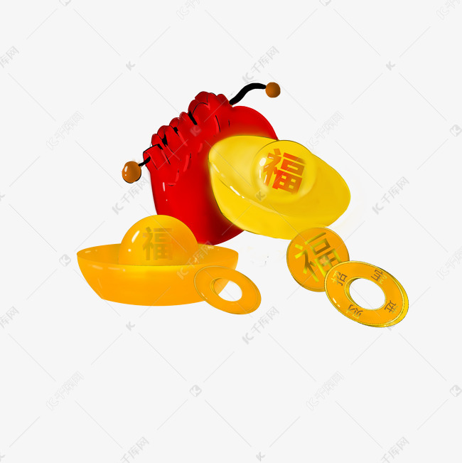 新年福袋铜钱元宝