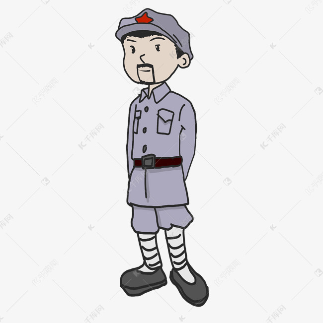 长征胜利纪念军人人物插画