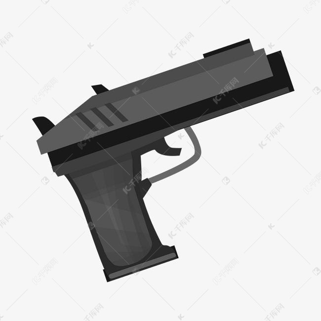 手绘警察手枪插画