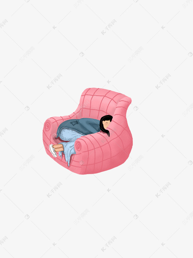 沙发上熟睡的女孩