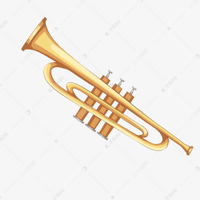 手绘黄色唢呐插画素材图片免费下载-千库网