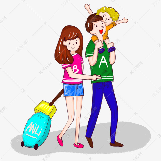 带孩子回家探亲的情侣