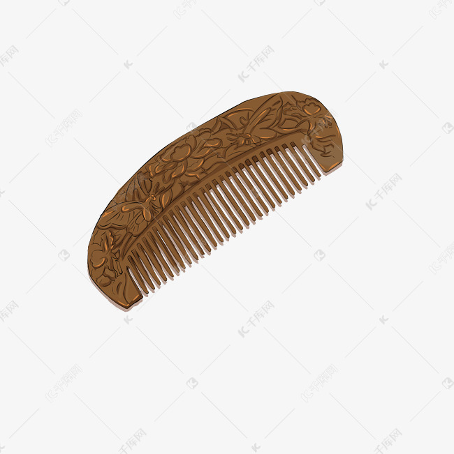 古风主题梳子手绘插画素材图片免费下载-千库网
