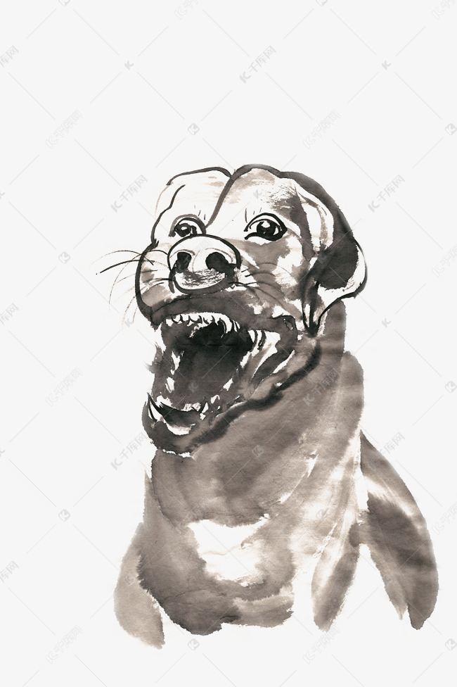 张嘴的狗侧面怎么画图片