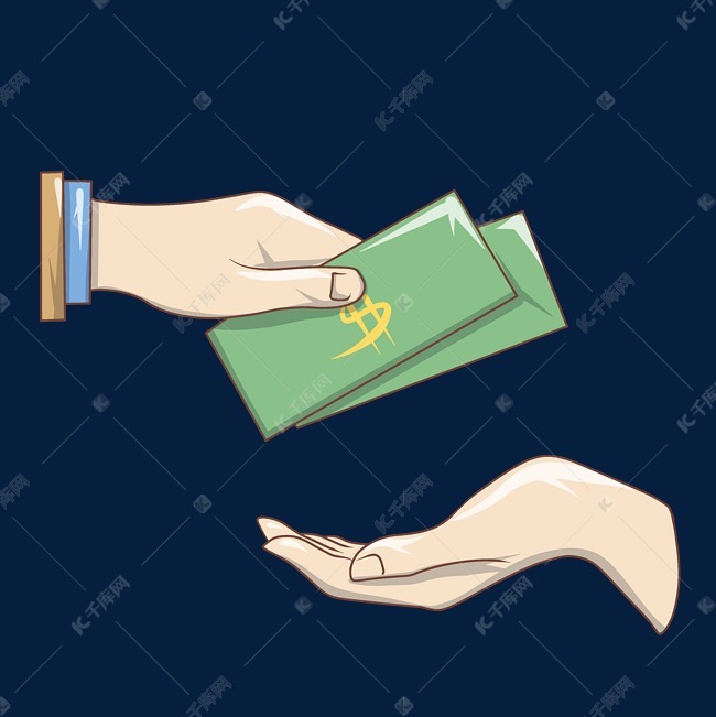 手绘卡通捐钱插画