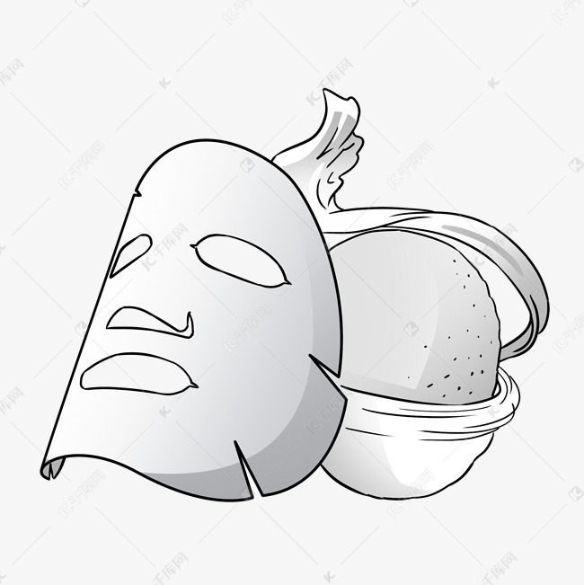 美容补水面膜插画