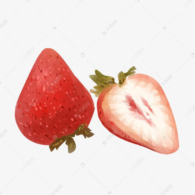 草莓切开的样子怎么画图片